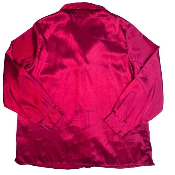 Vintage Anthony Richard’s Blouse Womens 14 Satin Button Up Preppy Holiday Top - Picture 2 of 10